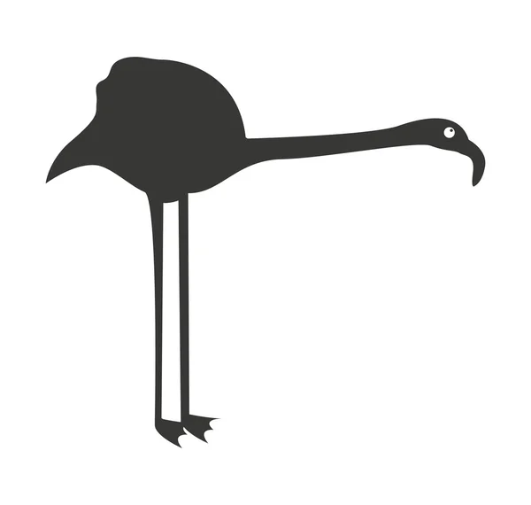 Silhouette oiseau héron isolé — Image vectorielle