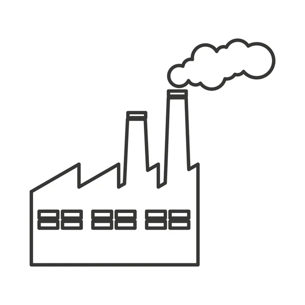 Build plant factory pollution icon — Stock Vector