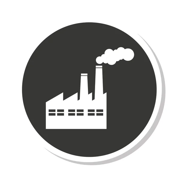 Construir planta fábrica contaminación icono — Vector de stock