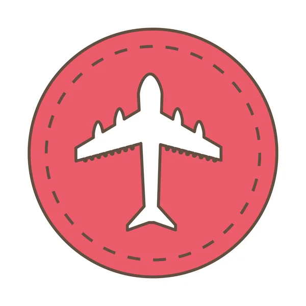 Samolot lot na białym tle ikonę pojazdu — Wektor stockowy
