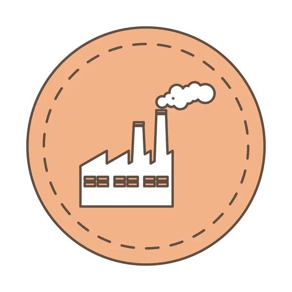 Construir planta fábrica contaminación icono — Archivo Imágenes Vectoriales