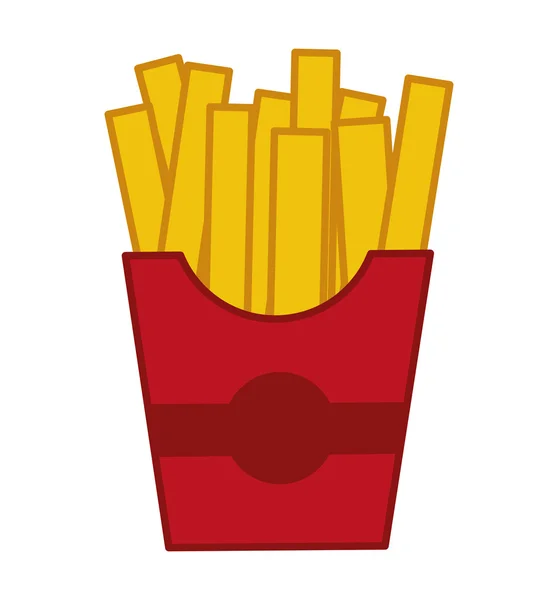 Het heerlijke fastfood frietjes geïsoleerd — Stockvector