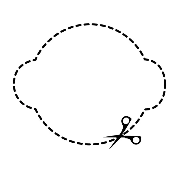 Skär scissor ram linjer figur — Stock vektor