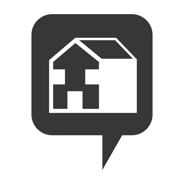 Casa casa silhueta ícone isolado — Vetor de Stock