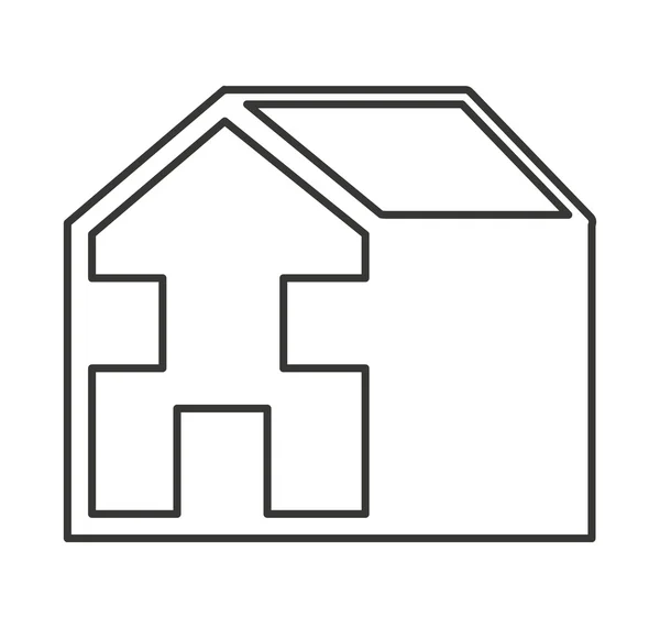 Casa casa silhueta ícone isolado — Vetor de Stock