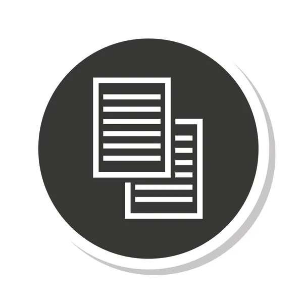 Documento en papel archivo aislado icono — Vector de stock