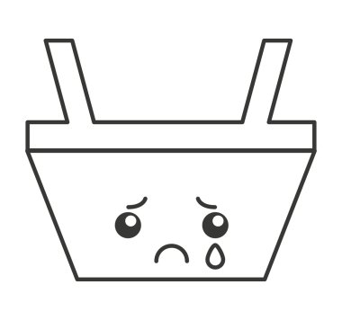 alışveriş sepeti karakter kawaii stili