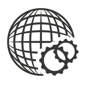 Küresel teknoloji izole simgesi