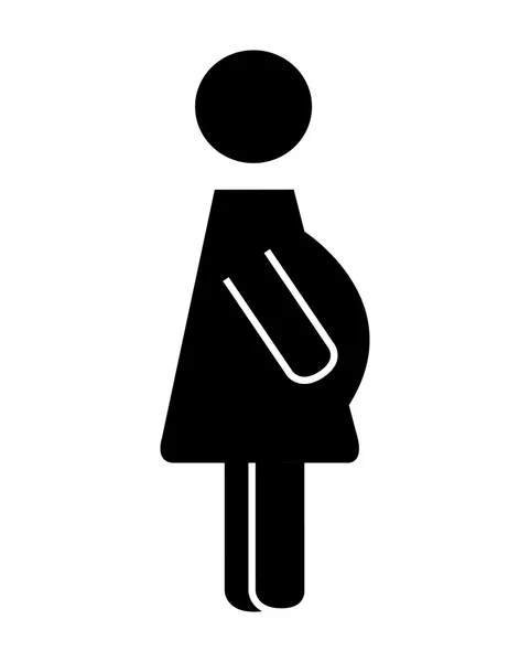 Mulher ícone silhueta gravidez — Vetor de Stock