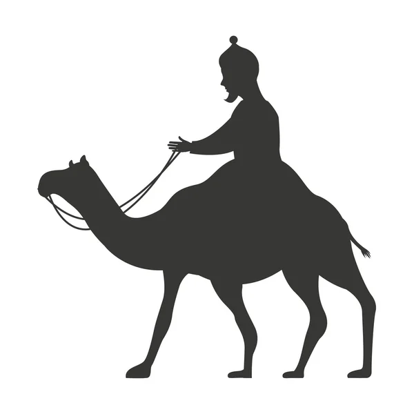 Camel silhouette isolated icon — Stock Vector