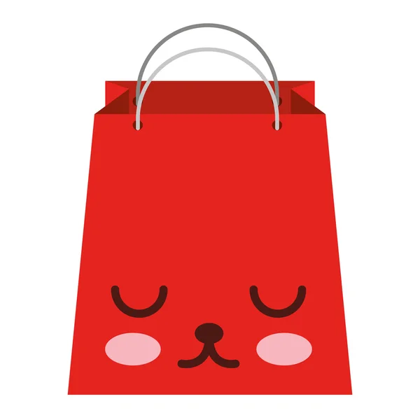 Bevásárló táska karakter kawaii stílusban — Stock Vector