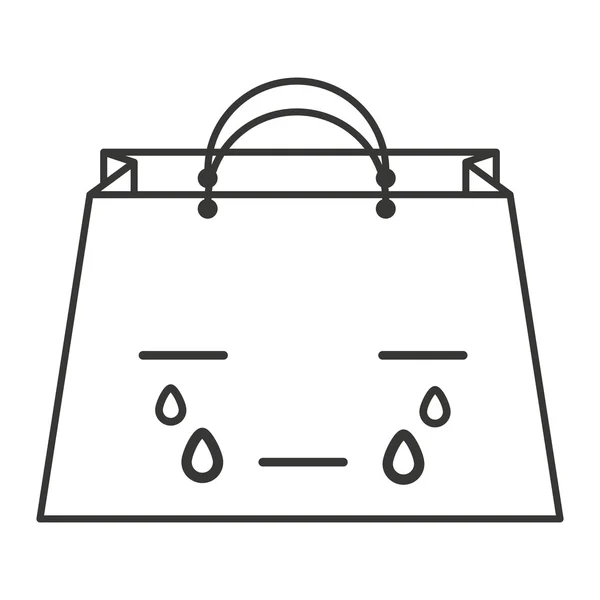 Nákupní taška charakter kawaii styl — Stockový vektor