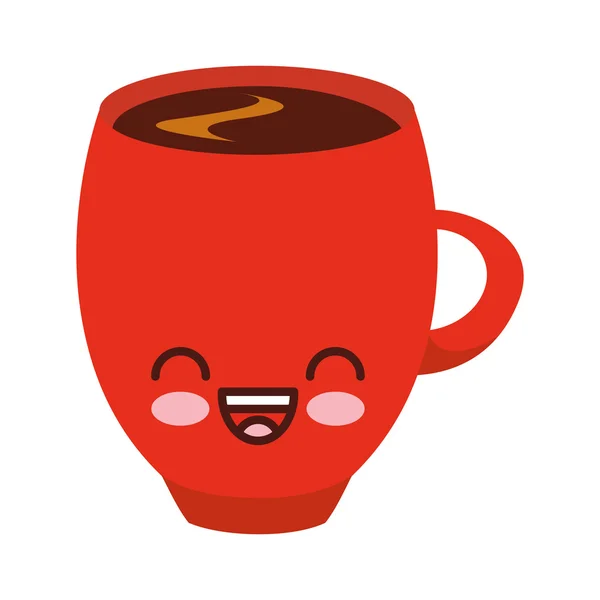 Taza de café estilo kawaii — Vector de stock