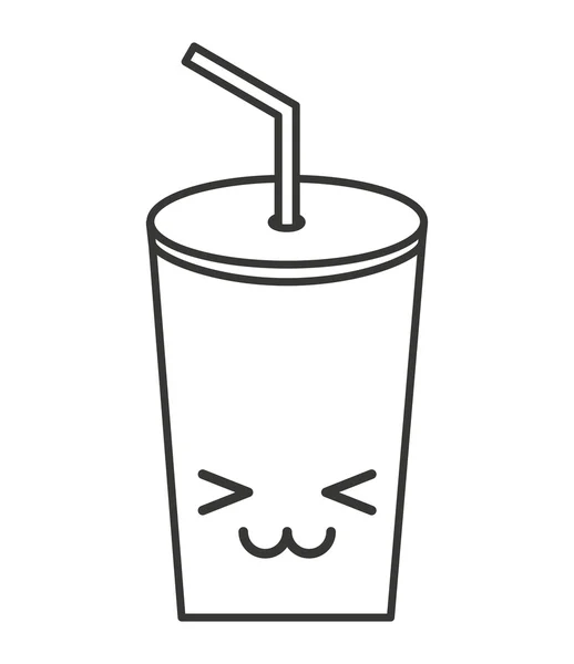 Verre boisson boisson style kawaii — Image vectorielle