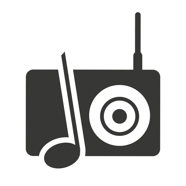 Radyo siluet izole simgesi — Stok Vektör