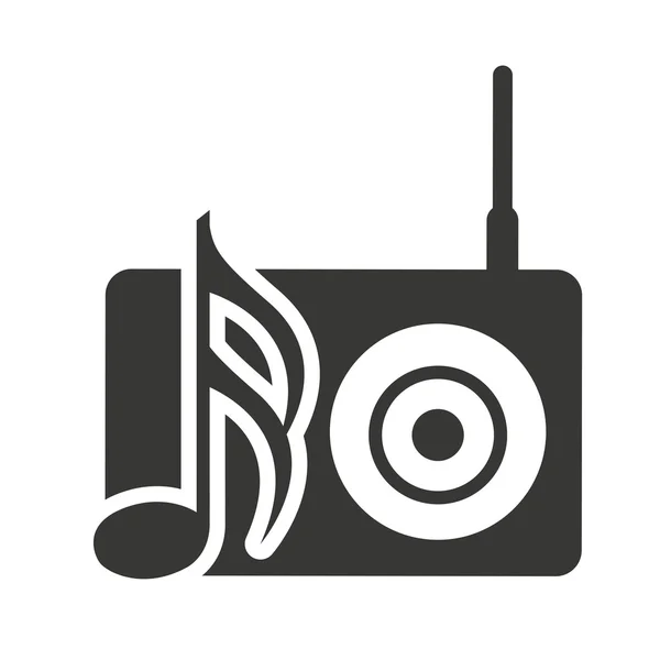 Radio retro silhouette isolated icon — Stock Vector