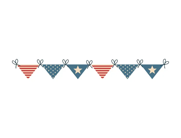 Buntinng EE.UU. decoración de la bandera — Vector de stock