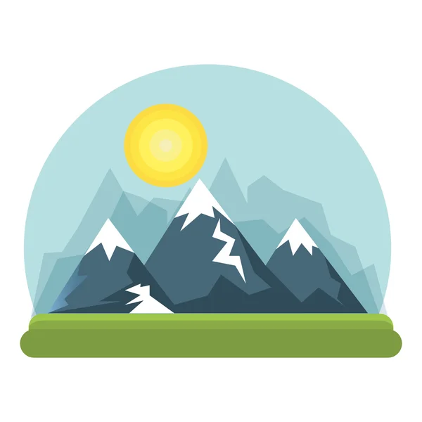 Natural landscape with mountains — Stock Vector