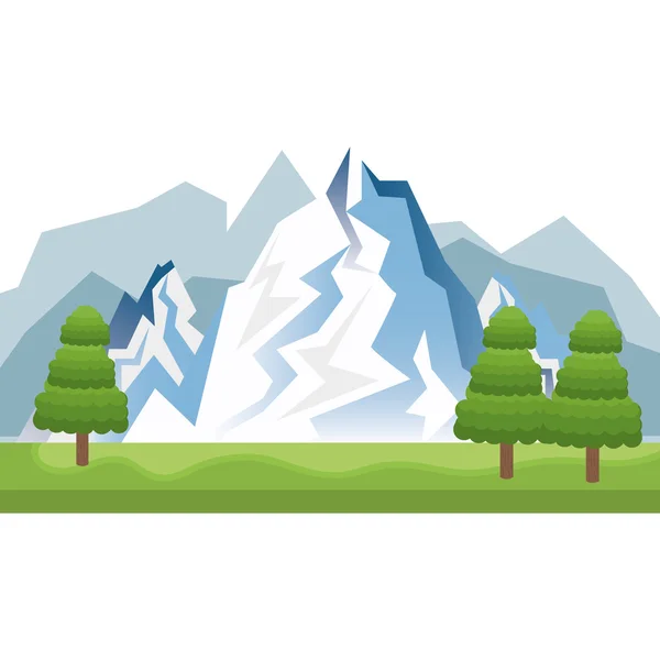 Inverno paisagem montanhas — Vetor de Stock