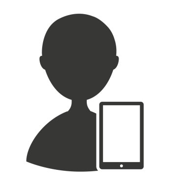 Tablet teknoloji izole siluet simge