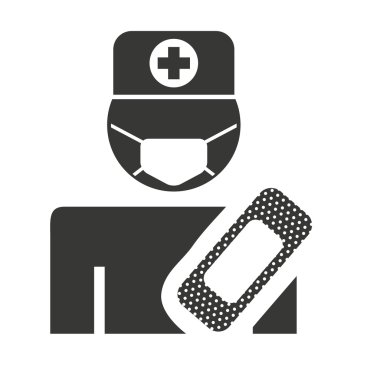 Doktor avatar siluet tıbbi simgesiyle