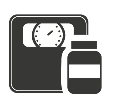 tıbbi simge ilaçlarla şişe