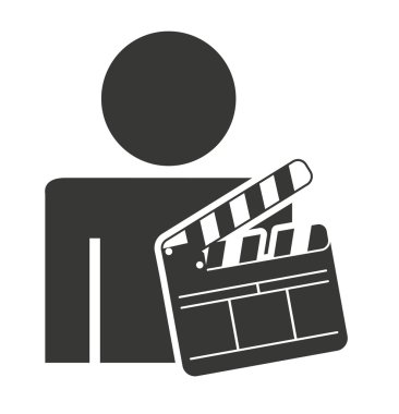 siluet sinema simgesi ile insan