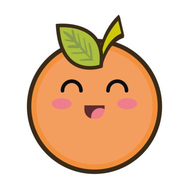 Kawaii karikatür turuncu meyve