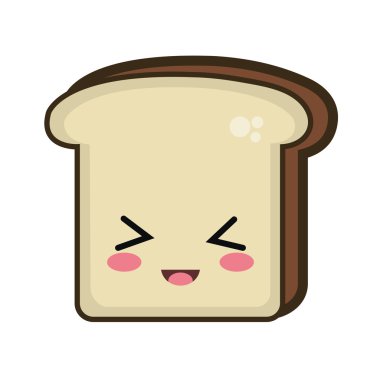 Kawaii karikatür ekmek dilimi