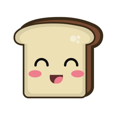 Kawaii karikatür ekmek dilimi