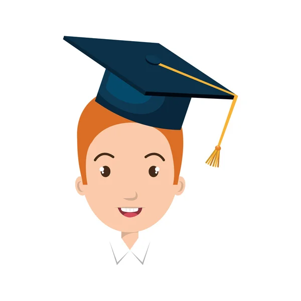 Avatar man with graduation cap — Stock Vector