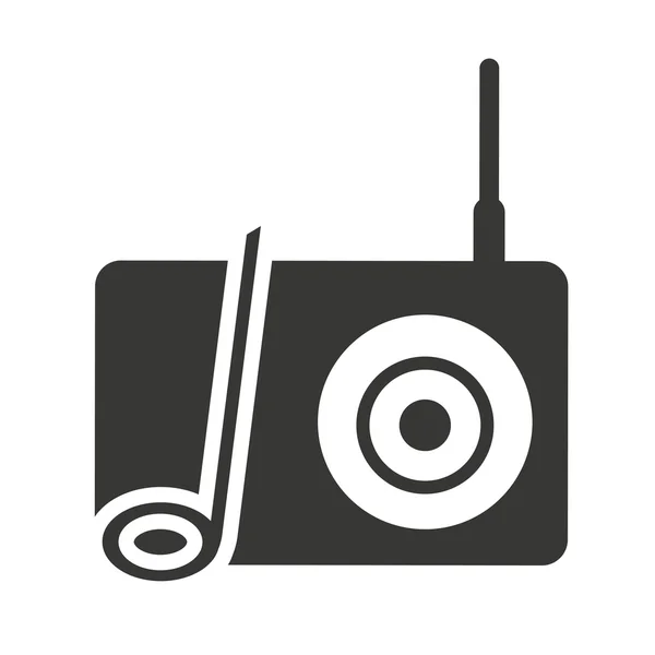 Rádio retro silueta izolované ikona — Stockový vektor