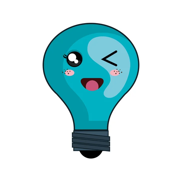 Ampoule de dessin animé kawaii — Image vectorielle