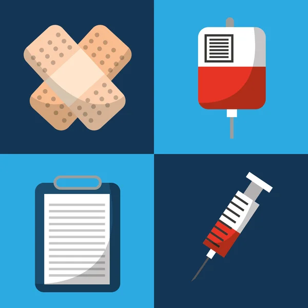 Iconos conjunto concepto médico — Vector de stock