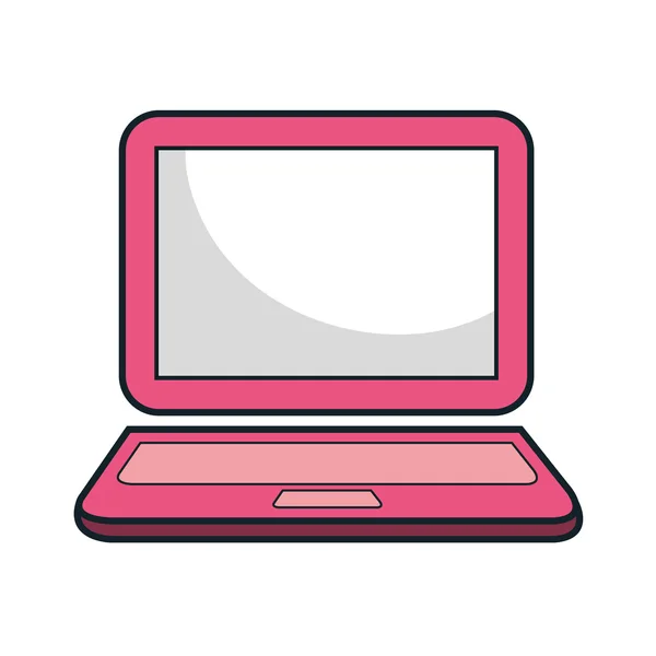 Ordenador portátil rosa — Vector de stock