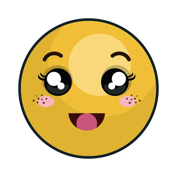 Kawaii Cartoon emoticon — Stockvektor