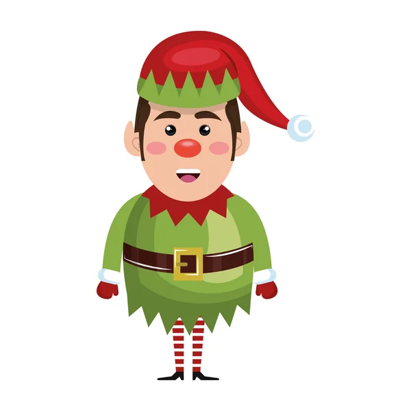 Santa segítő rajzfilm — Stock Vector