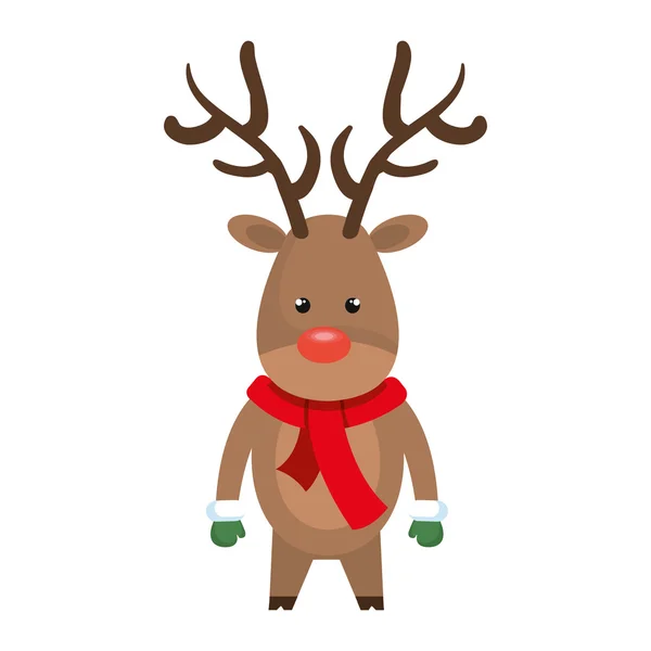 Dibujos animados de venados de Navidad — Vector de stock