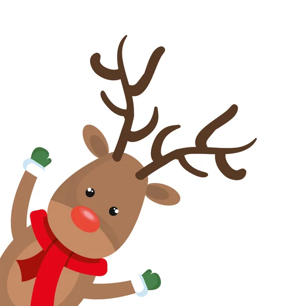 Desenhos animados de veados de Natal — Vetor de Stock