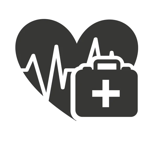 Cardiologia cardíaca com ícone médico — Vetor de Stock