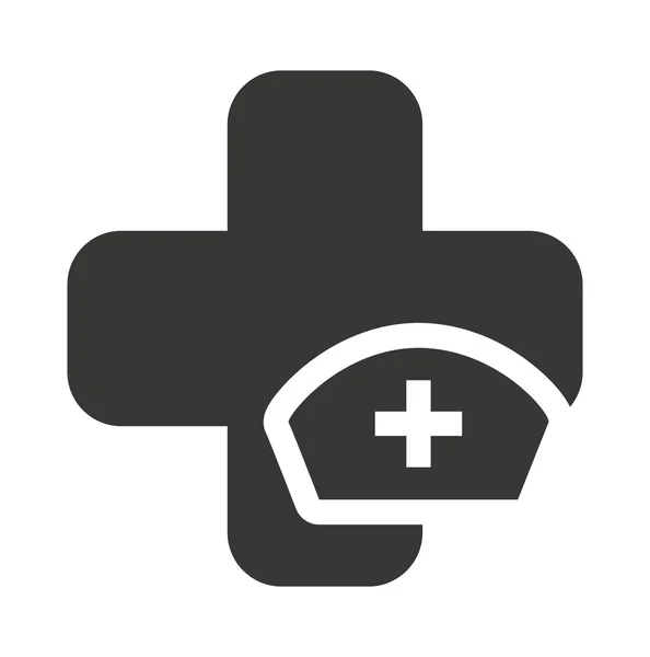 Símbolo médico cruz com ícone — Vetor de Stock