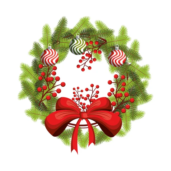 Christmas wreath decoration — Stock Vector