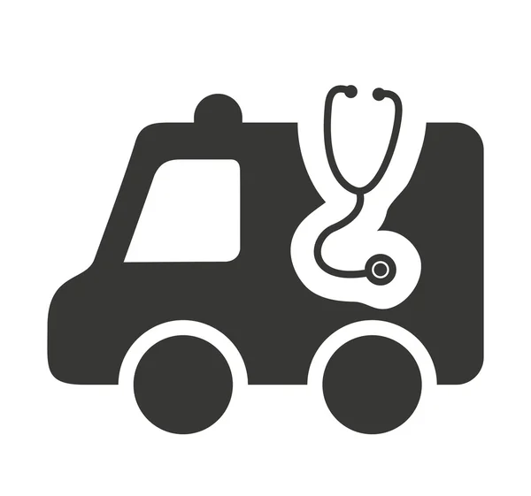 Ambulance met medische pictogram — Stockvector