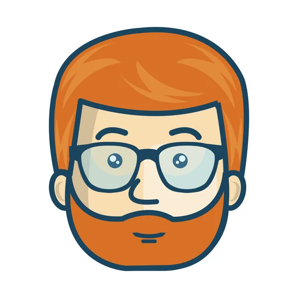 Avatar hombre con barba — Vector de stock