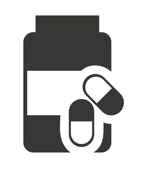 Flasche Drogen mit medizinischer Ikone — Stockvektor
