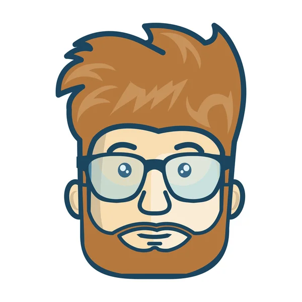 Avatar hombre con barba — Vector de stock