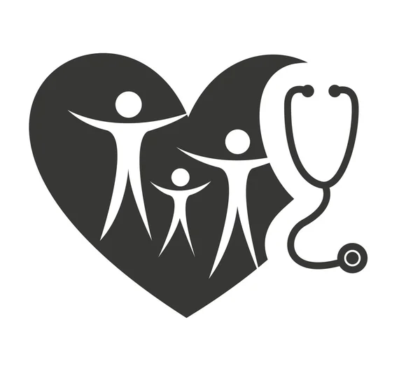 Cardiologia cardíaca com ícone médico — Vetor de Stock