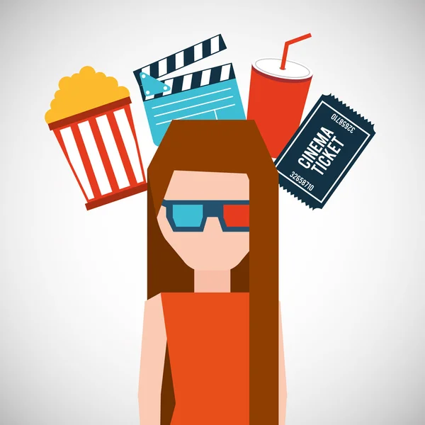 Cinema entretenimento ícone plano —  Vetores de Stock
