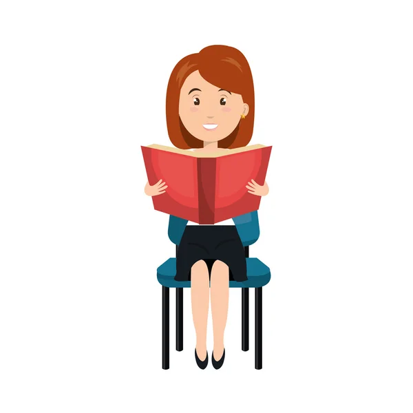 Avatar vrouw lezen van een boek — Stockvector