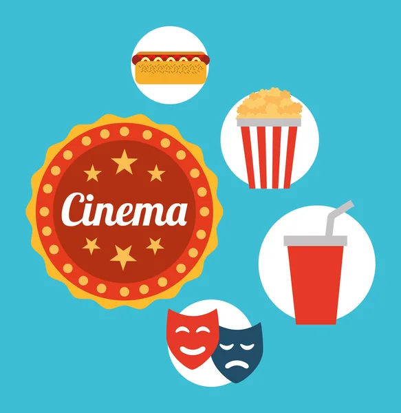 Cine entretenimiento icono plano — Vector de stock